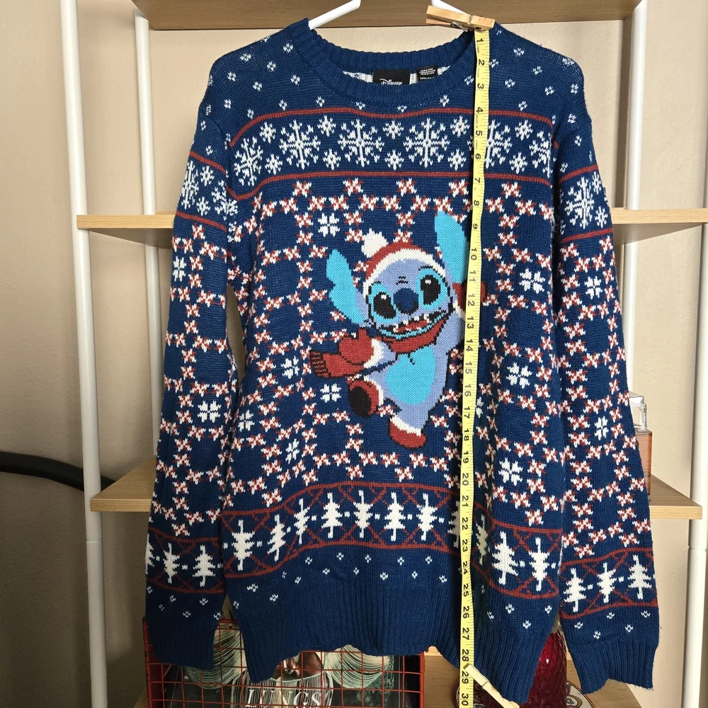 Disney Lilo & Stitch Santa Fair Isle Ugly Christmas Sweater Holiday Party Top